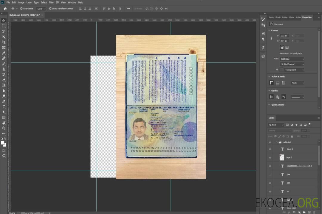 Aperçu photo du passeport britannique 2006-2010 template Aperçu photo du passeport britannique 2006-2010 template